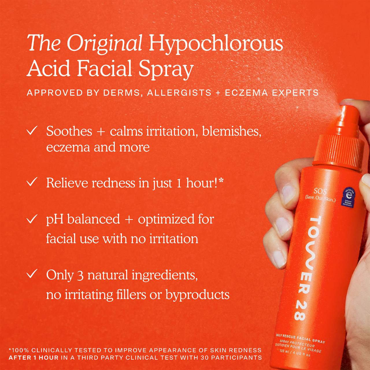 Tower 28 SOS Daily Rescue Facial Spray with Hypochlorous Acid